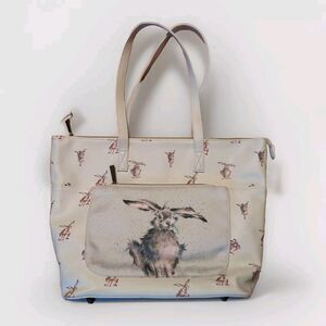 Wrendale Designs By Hannah Dale Hate Brained Tote Bag Bunny Rabbit Purse